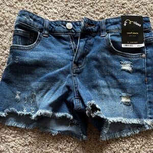 art class distressed denim cutoff shorts in blue